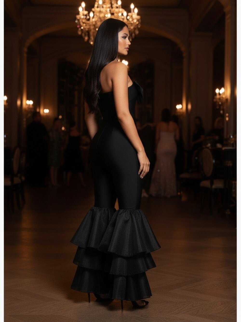 Bow & Ruffle Embellished Jumpsuit - Picture 2 of 3